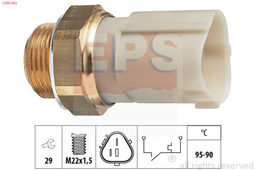 TEMPERATURE SWITCH RADIATOR FAN 1.850.262 FOR VW GOLF/IV/Cabriolet/PLUS/Van 1.9L - Picture 2 of 6