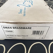 Swan Brassware Taps C34000 New Swan 1/2” Basin Pillars CP  Wolsey - New & Boxed