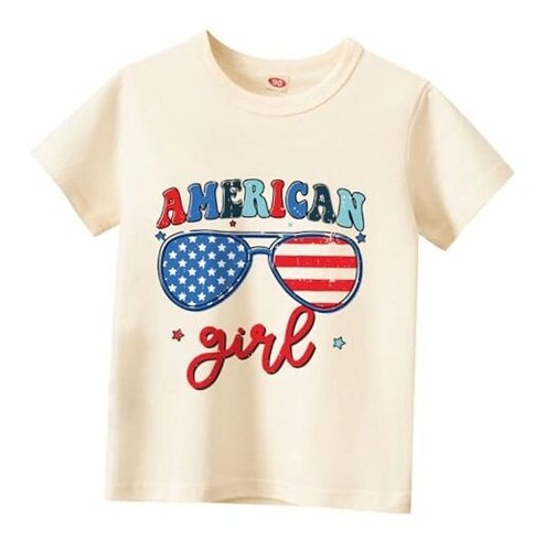 Kids Boys American Flag Shirts 4th of July T-Shirt 6 Years B# Glass Girl