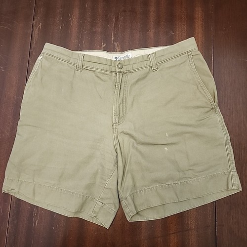 Columbia Cargoshorts Herren 36 khaki grün Canvas 8" Schrittlänge Utility Taschen Wandern