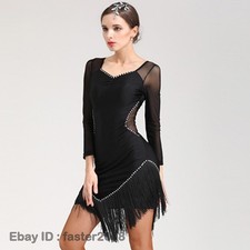 Women's New Latin Ballroom Dance Dress Modern Salsa Waltz Standard Long Dress