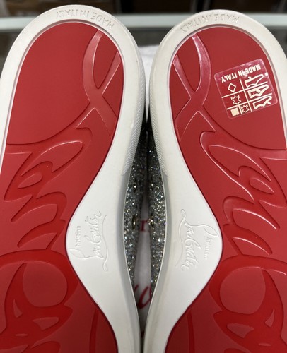 Christian Louboutin VIEIRA STRASS PLATINE MULTI Metal/Glit Crystal Sz 7.5 Shoes - Picture 11 of 13