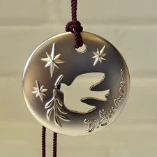 David Yurman Holiday 2023 Open Dove Pendant Ornament 2” w/ Burgundy Cord 20” New