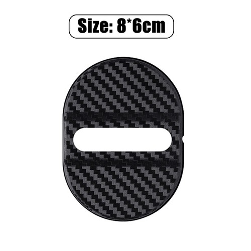 4x Black Carbon Fiber Anti-rust Corrosion Auto Car Door Lock Protector Cover - Foto 4 di 10