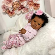 18-inch Dark Skin Bettie Newborn Reborn Baby Doll Lifelike Soft Body Cuddly
