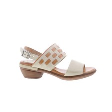 Miz Mooz Constance Womens Beige Leather Hook  Loop Heeled Sandals Shoes