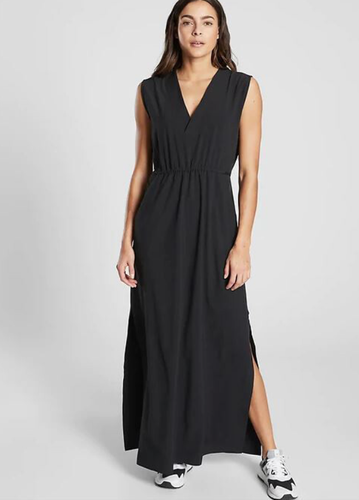 Athleta Größe: Medium Black Marlow Maxikleid schwarz Neu mit Etikett
