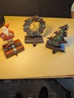 Wreath/tree/ and Santa Claus stocking holders set of 3 for mantle shelf