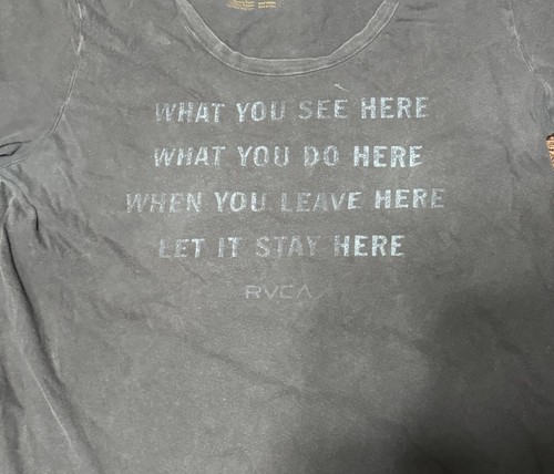 Women’s RVCA ANP Gray Graphic “What You See Here” Quote T-Shirt - Size: Large - Picture 9 of 13