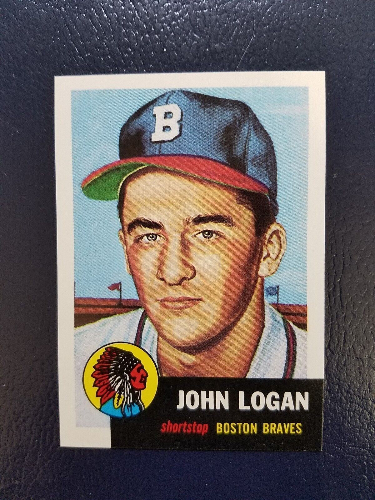 John Logan Boston Braves 1991 Topps Archives 1953 Topps Reprint BLANK BACK