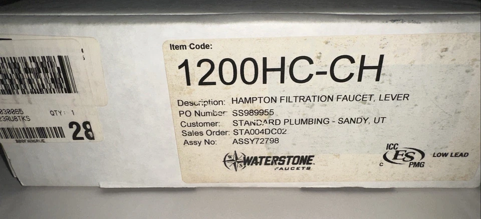 Waterstone 1200HC-CH Grifo de Filtración Frío y Caliente con Manijas de Palanca CROMO ¡Nuevo! Foto 4 de 4