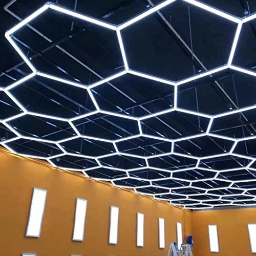 8 Grid Hexagon RGB LED Wandlampe Deckenleuchte Wohnräumen Geschäften Schönheitss - Bild 10 von 20