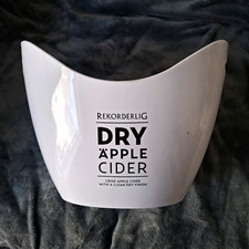 Rekorderlig Dry Apple Cider Oval Plastic Ice Bucket White Logo Handle