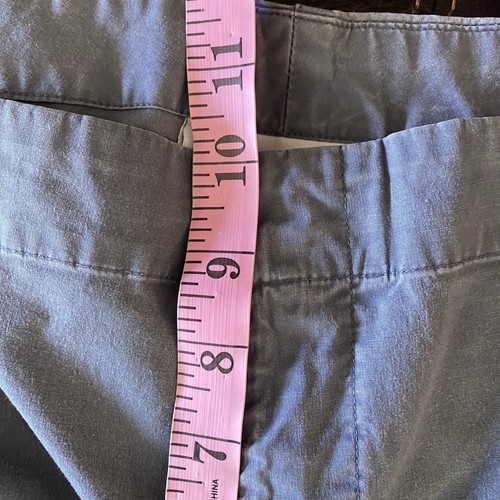 Vintage OLD NAVY Blue Cotton Spandex Blend Cropped Pants Size 16 Cuffed Hem 25" - Picture 11 of 13