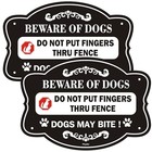 2 Pack Beware of Dog Signs for Fence Sign, Do Not Put Finger Thru Fence. 10 x