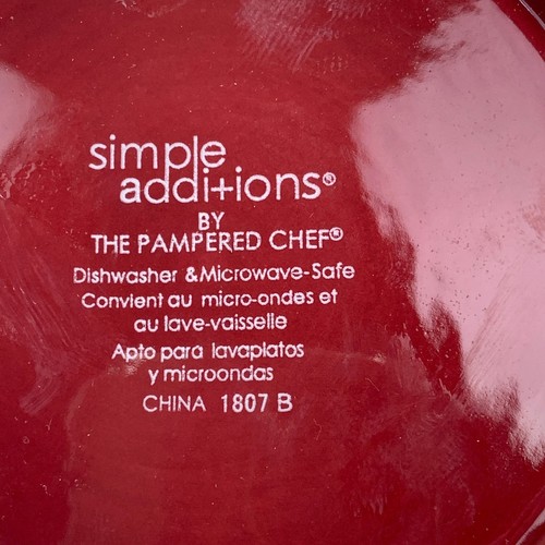 Simple Additions by Pampered Chef Burgundy 1807 B App Dessert Plates Set of 5 - Picture 4 of 5