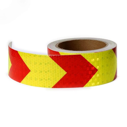Reflective Tape Waterproof High Visibility Red & Yellow, Industrial Marking T... - Picture 2 of 5