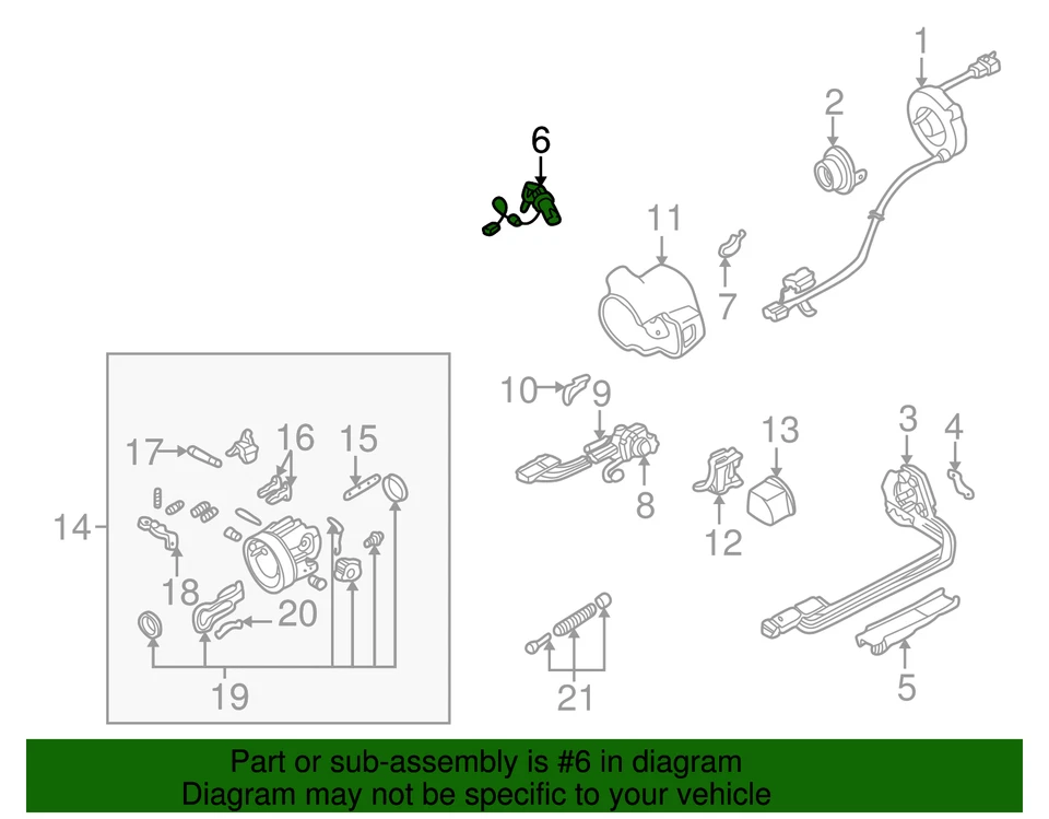 Cilindro de bloqueo de encendido genuino GM 26033390 Foto 2 de 4