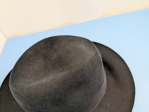 Sombrero Stetson Royal Deluxe Negro Fedora 7 1/2 JJ Hat Fifth Ave - Imagen 8 de 15