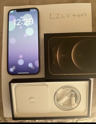 Unlocked Apple iPhone 12 Pro Max - 128 GB Gold - Open Box- 100% Batt