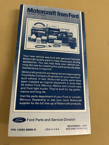 Ford 1988 - Serie F, Bronco - Programa de mantenimiento y registro de registros, sin usar - Imagen 4 de 4