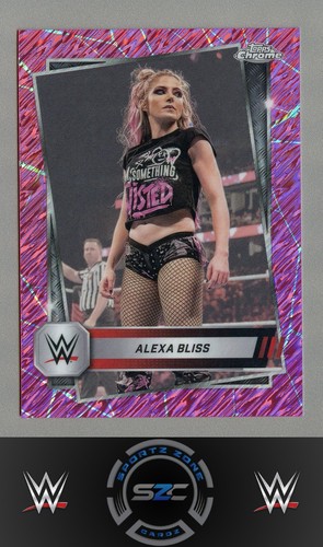 Alexa Bliss - 2025 Topps Chrome WWE Pink Shimmer Refractor Card # 107