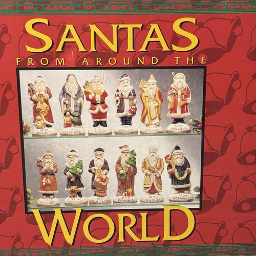 Santas From Around the World Dated Porcelain Hand Painted Figurine Set w Box COA - Picture 20 of 22