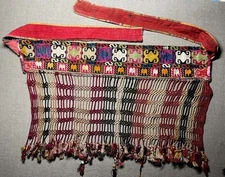 OLD  UZBEK   LAKAI SILK EMBROIDERY HEAD DECORATION