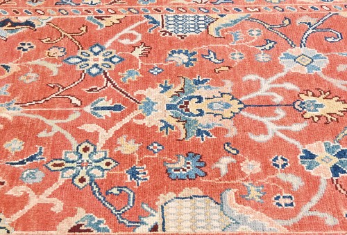 Orange Kazak Peshawar Rug 4X6 ft Tribal Floral Oriental Farmhouse Boho Carpet - Picture 5 of 12