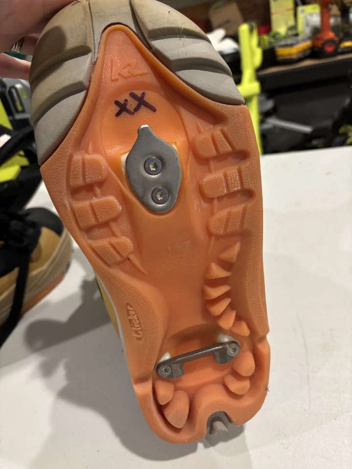 Vintage K2 Clicker X HB Step-in Snowboard Boots Herren selten braun Shimano Gr. 11 - Bild 2 von 4