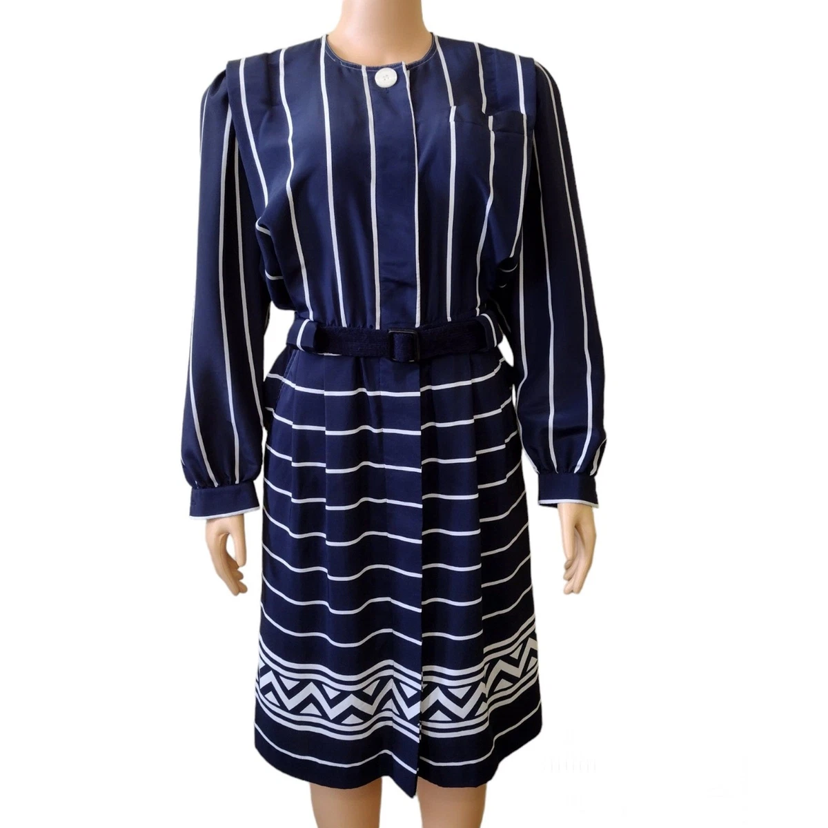 Robe Leslie Fay Taille 10 Petite - Violet Et Rose Avec Garniture Noire - Très Bon état