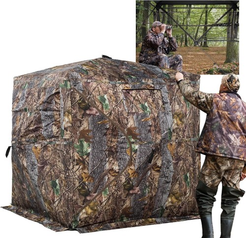 Weather-Resistant 270° See-Through Hunting Blind with Carrying Bag - 2-3 Persons - Picture 3 of 8