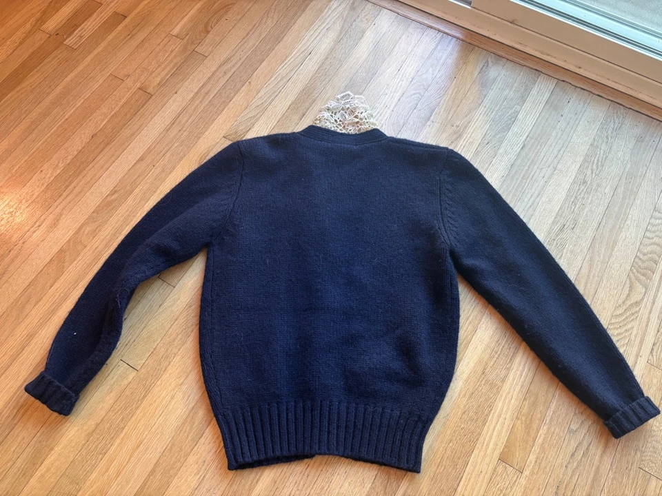 Vintage Nordstrom Ropa Deportiva Individualista Mediano Cárdigan Suéter Azul Marino  Foto 4 de 4