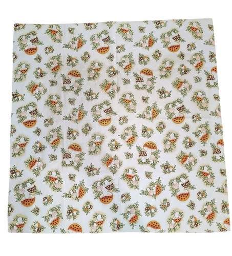 Vintage Merry Mushroom Tablecloth Vinyl & Flannel Square 51 X 51 Sears Roebuck