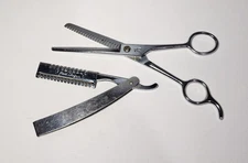 Wech & Farr Hair Shaper Razor Blades & Scissors Set Hair Shaping Cutting Shear