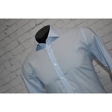 Twillory Dress Shirt Men Size Large Tailored Fit Blue Performance Nylon Cotton
