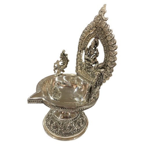 925 Sterling Silber gepunzt Antik Stil Kamakshi massiv Deepak (Diya) -#02 - Bild 6 von 14