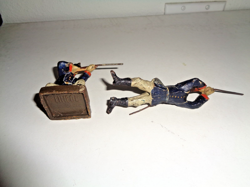 Lineol 9cm Prussians Kneeling and Laying Firing Elastolin - Picture 4 of 4