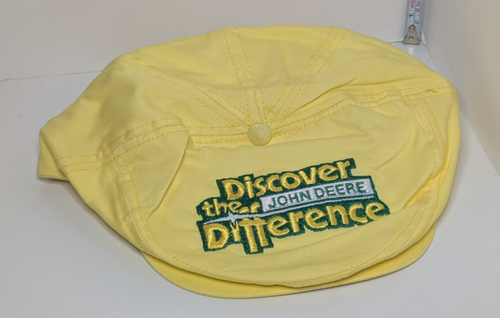 Vintage gelbe John Deere Snap Flat Cap Mütze Snapback Entdecken Sie den Unterschied - Bild 6 von 6