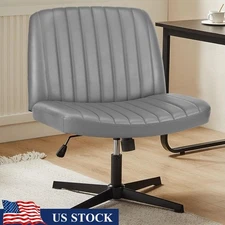 Ergonomic Armless Office Chair 360 Swivel Adjustable Height Mesh Backrest New