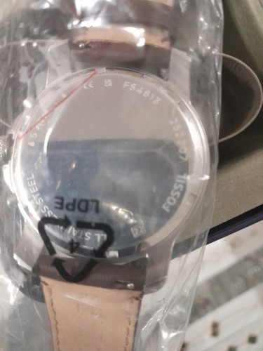 FOSSIL MENS  GRANT CHRONO BLACK DIAL LUMINOUS BROWN LEATHER STRAP WATCH, FS4813. - Picture 3 of 6