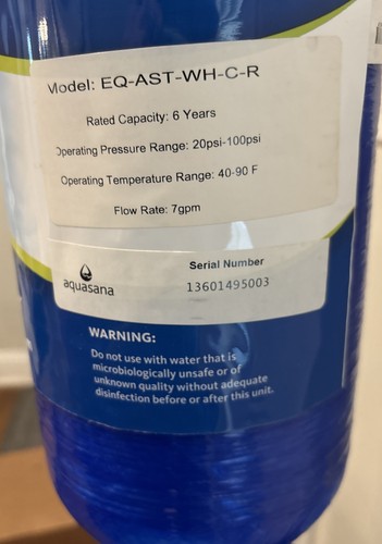 Aquasana Salzfreier Wasser Zustand Entkalker Ersatztank EQ-AST-WH-C-R - Bild 6 von 8