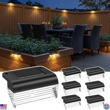 TIJNN Solar Deck Lights - 6 Pack Waterproof Solar Lighting for Steps & Patio