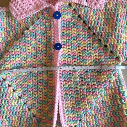 Handmade Baby Cardigan - Crocheted- Buttoned 0-6Months - Picture 5 of 6