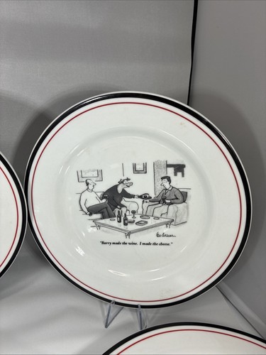 1999 The New Yorker Cheese Plates Set of 6 Original Box Restoration Hardware 8in - Picture 4 of 10