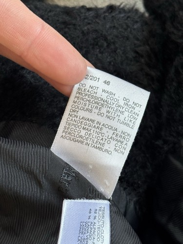 Max Mara USA12/GB14 Black Alpaca/Wool Coat Button Up Jacket Luxury Old Money - Picture 18 of 24