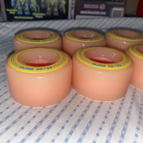 Impala Quad 58 X 32 PINK YELLOW AND BLUE Rollerskate Wheels (8) - Picture 5 of 12