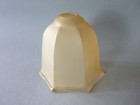 Vintage Frosted Glass Pendant Light Shade: Amber Orange Peach Hexagon Bell