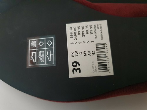 Esprit bordeaux red velour strap ballerina flats $99.95 Size 39 - Picture 9 of 12