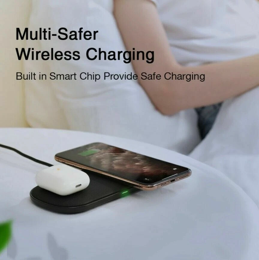 Cargador inalámbrico Choetech Dual Qi 15W 5 bobinas almohadilla de carga inalámbrica súper rápida Foto 3 de 4